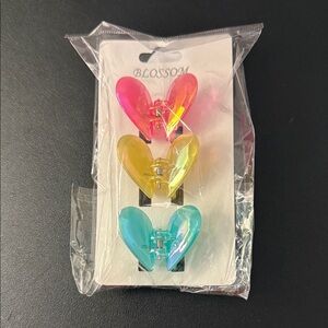 Blossom Heart Hair Clips Trio